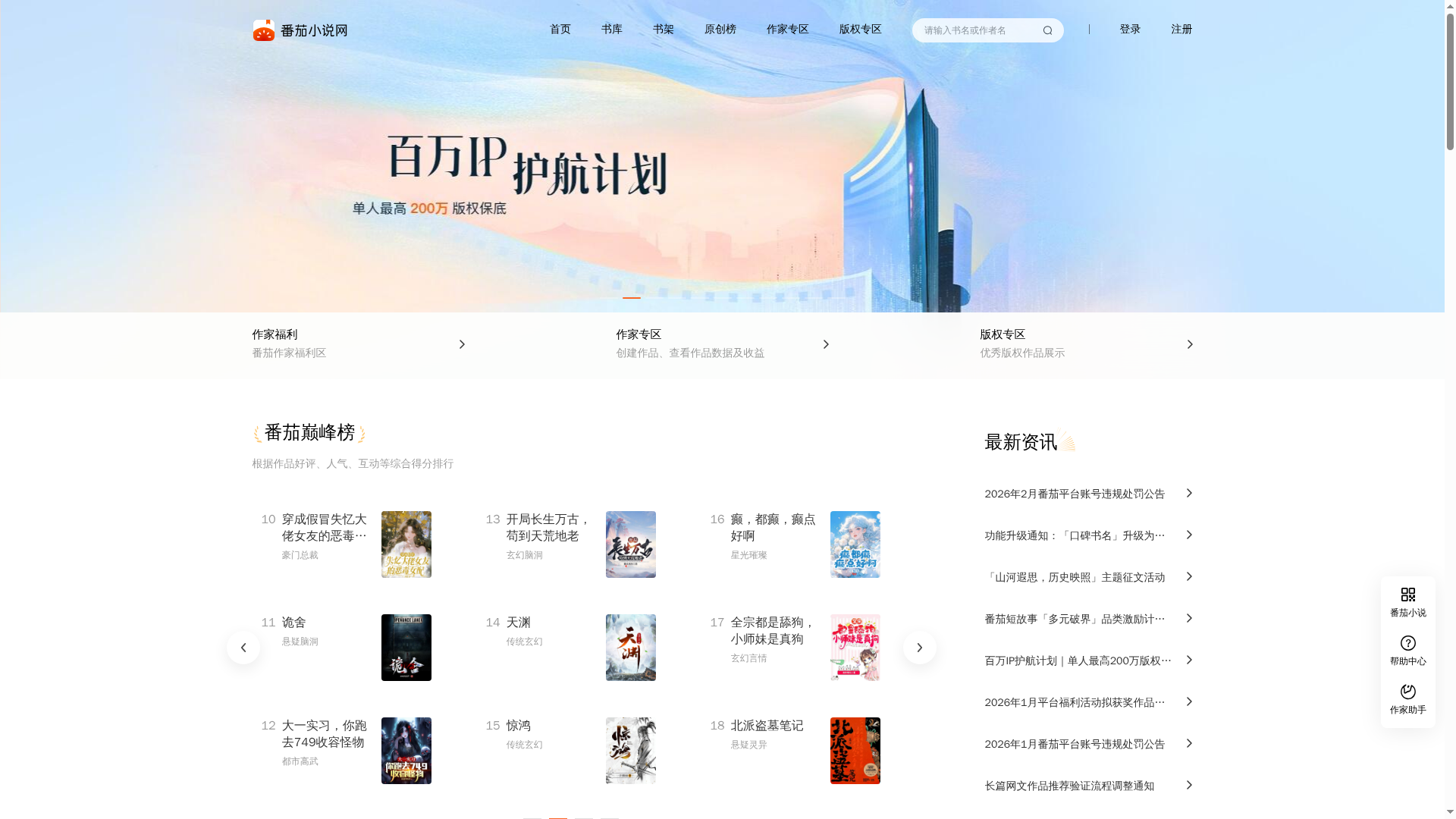 番茄小说网网站截图