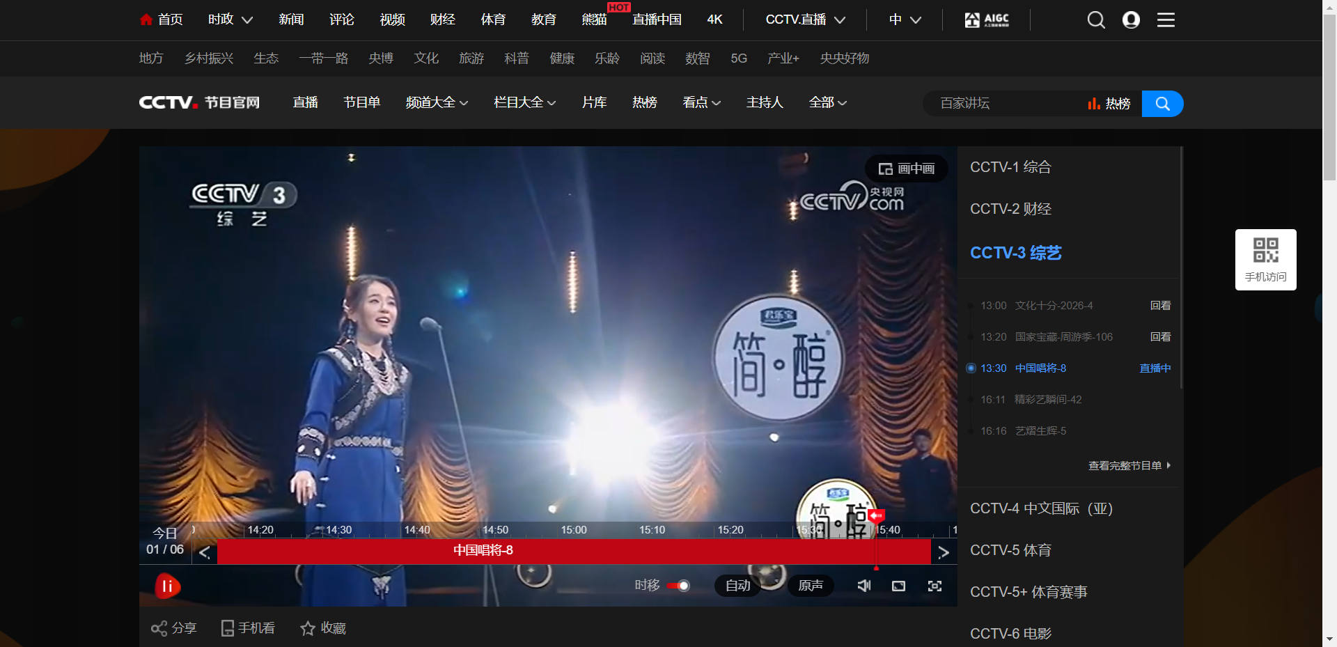 央视网网站截图