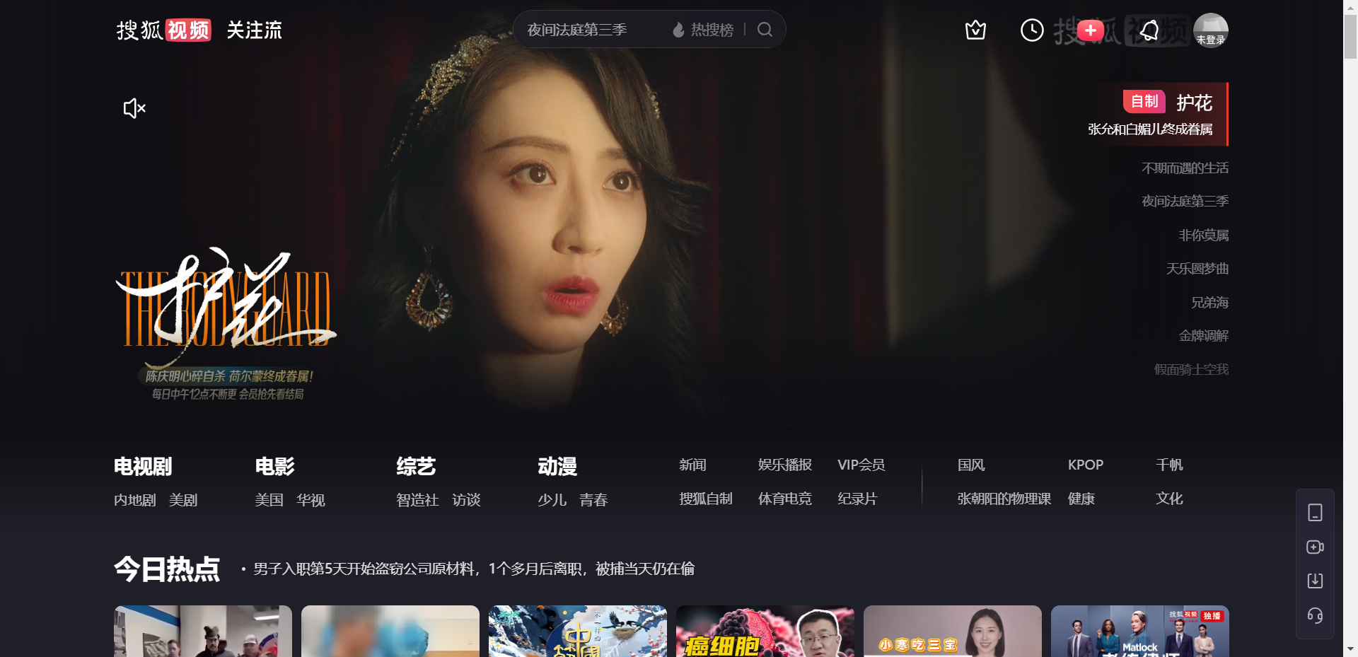 搜狐视频网站截图