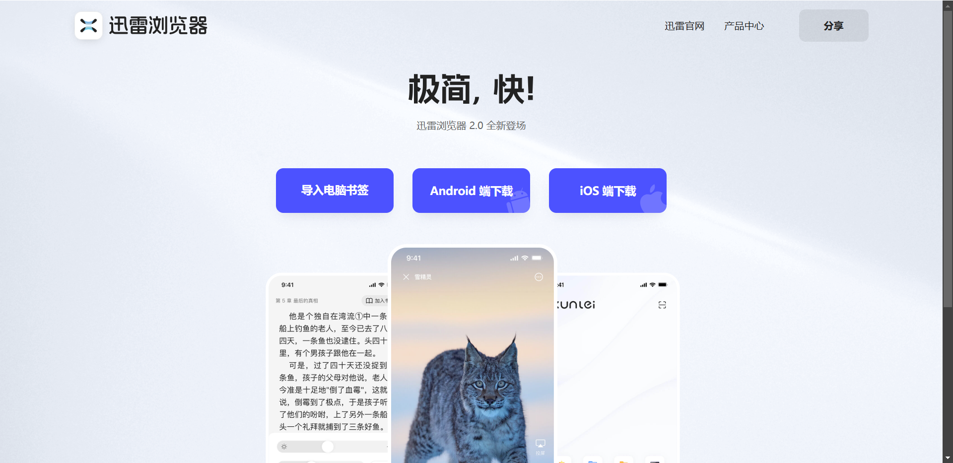 迅雷浏览器网站截图